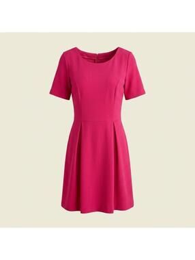 Single Womens Fit&Flare Mini Dress Pleated Skirt S/S Pink Back Zip M Made in USA